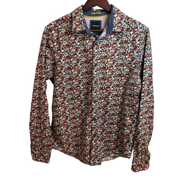 Denim & Flower | Brown Floral Button Down Shirt | Sz M - Picture 1 of 10